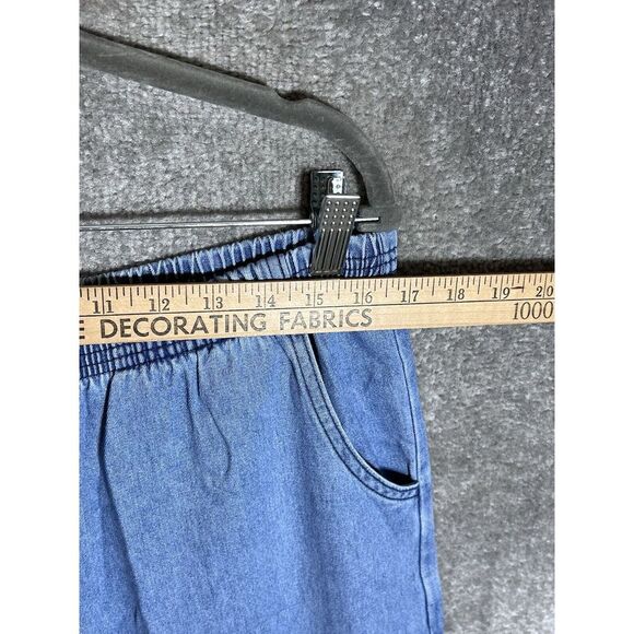 Vintage Orvis Elastic Waist Jeans Womens Size Large Blue Cotton Pockets Pull On - Picture 4 of 7